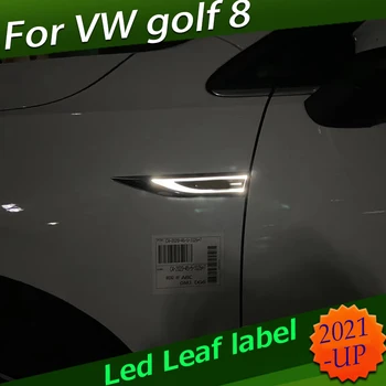 Para VW Golf 8 MK8 2020 Porta do Diodo emissor de luz branco do Lado Fender Emblema Emblema de R Logotipo da Marca de Adesivo de carro acessórios