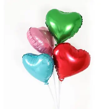 10pcs Ano Novo de Natal, Festa de Aniversário, Balões para Adultos/Crianças de 10 Polegadas Coração Pequeno Lote de Decoração de papel de Alumínio Balões
