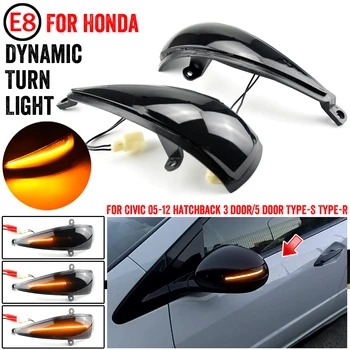 Para Honda Civic 2006-2011 Carro Dinâmico LED Laterais Espelho Retrovisor, Luzes de pisca Acessórios