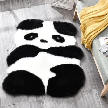 Falso Tigre De Pele De Carneiro Macia Do Tapete Animais Dos Desenhos Animados De Forma Fofo Em Carpete Tapete Anti-Derrapante Panda Tapetes Para Decoração Do Quarto De Crianças