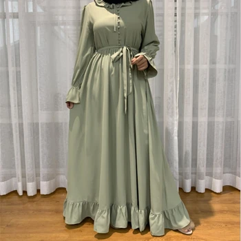 turquia Mulheres muçulmanas abaya Hijab vestido duabi elegância renda manga longa vestido islã roupas Caftan manto marocain vestidos de Vestidos
