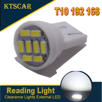 KTSCAR 500pcs Promoção Led T10 8 smd 3014 8leds 8SMD Luz de Carro 194 168 192 W5W Auto Cunha Iluminação DC 12V Folga Luzes
