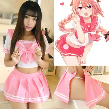 Japão Anime Cosplay Bonito JK Conjunto Uniforme Japonês Kawaii Escola Menina Roupas de Manga Curta, Sexy Lingerie Exótica de Vestuário para Mulheres