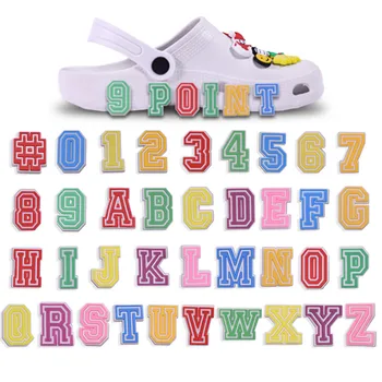 De PVC, Sapato de Encantos Cor da Letra Sapata de Acessórios de 26 De Letra A-Z Sapato Decoração Número de 0 a 9 Fivelas para Sandálias Croc X-mas Presentes Jibz