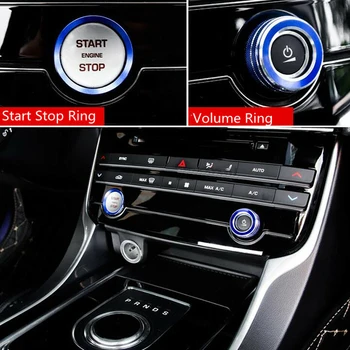2PCS Carro Start Stop Botão de Volume do toque de Botão de Controle de Trim Para a Jaguar XE XEL XF XFL F-RITMO Interior do Carro Acessórios