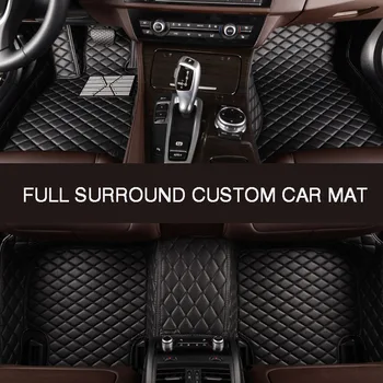 Full surround de couro personalizados carro tapete para TOYOTA Reiz Vios Fortuner Kluger(Direito de condução) e CHR interior do carro acessórios carro