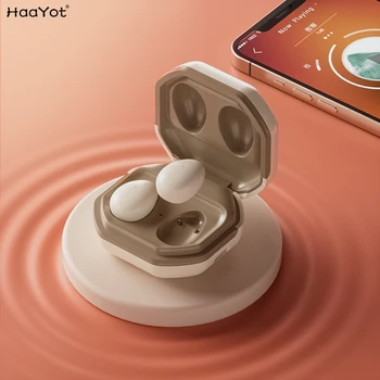 HAAYOT Mini sem Fio TWS Fones de ouvido em Ouvido Invisível com Microfone Bonito Bluetooth Fone de ouvido Fone de ouvido Controle do Toque com o Caso