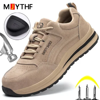 Novo Anti-quebra, Anti-punctura Calçados de Segurança de Homens de Aço do Dedo do pé de Trabalhar Tênis resistente ao Desgaste Indestrutível Sapatos Botas de Trabalho Conforto