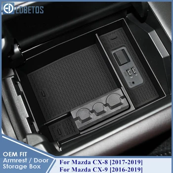 Carro de apoio de Braço Caixa de Armazenamento do Console Central Organizador Recipiente Titular Caixa Para Mazda CX-8 2017 2018 2019 e Mazda CX-9 2016 - 2019