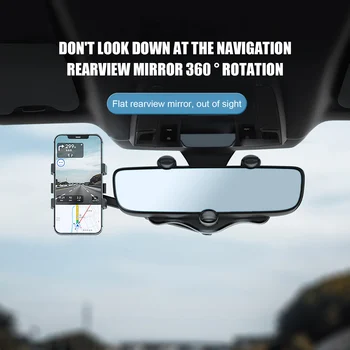 Carro Universal Veículo Rear View Mirror de Telefone do Suporte de Montagem do Clipe de Smartphone Berço Suporte Stand para 4-6.5 polegadas de Telefone Celular