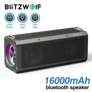 BlitzWolf BW-WA3 PRO 120W 16000mAh Bluetooth 5.0 alto-Falantes Wirelss alto-Falante de Luz RGB PortableDual Diafragma do alto-Falante de Graves Profundos