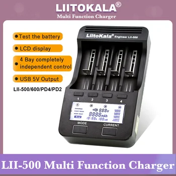 Liitokala lii500 lii600 liipd4 pd2 LCD de 3.7 V/1,2 V AA/AAA 18650/26650/16340/14500/10440/18500 Carregador de Bateria com tela lii-500