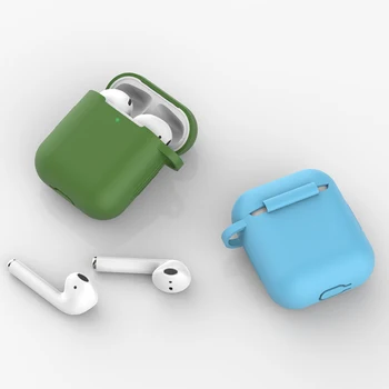 1/2 Tampa de Proteção do Fone de ouvido Caso de Silicone Airpods Case Para Apple Airpods para 2/1 Cobertura de Fones de ouvido Caso