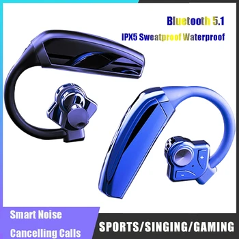 Esportes Bluetooth 5.1 sem Fio de Fone de ouvido Com Microfone IPX5 Impermeável Fones de ouvido mãos livres de Negócios Fone de ouvido Unidade Chamada Estéreo Auscultadores