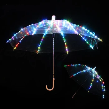 Novo 2018 dança do ventre desempenho LED Guarda-chuva colorido luminoso desempenho Guarda-chuva de dança do ventre, Adereços