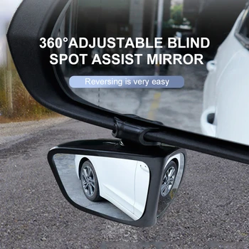 360 Graus HD Ponto Cego do Espelho Ajustável do Carro Retrovisor Espelho Convexo para o Reverso do Carro de Ângulo Amplo Estacionamento de Veículos de Giro Espelhos