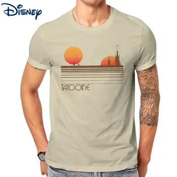 Disney Star Wars Visite Tatooine Homens T Shirts Vintage, Camisetas de Manga Curta, Gola T-Shirt de Algodão Verão Tops