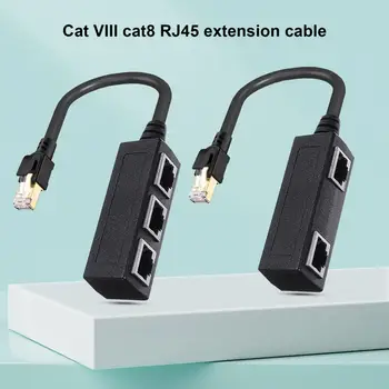 Adaptador Ethernet Cat8 Ethernet Splitter 40 gbps de Alta Velocidade 2000Mhz RJ45 1 Macho para 3 Fêmeas do Adaptador LAN Cabo Cat5, Cat5e e Cat6