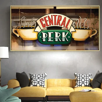 Central Perk, o Café Tela de Pintura Amigos de TV Cartazes e Estampas Escandinavos Arte de Parede de Imagem para a Sala de Cuadros Decoração