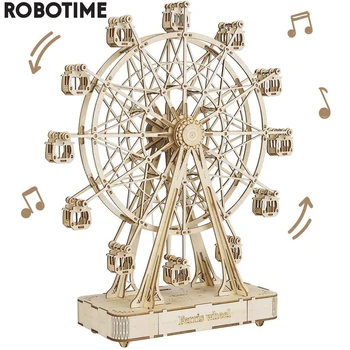 Robotime Rolife 232pcs Rotativo DIY 3D Roda-Gigante de Madeira Modelo de Bloco de Construção de Kits de Montagem de Brinquedo Presente para Crianças, Adultos TGN01