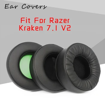 Almofadas Para o Razer Protecções de Kraken 7.1 V2 Fone de ouvido de Reposição Fone de Ouvido Almofada de Couro do PLUTÔNIO de Esponja de Espuma