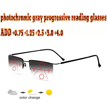 Fotossensíveis Multifocal Progressiva Óculos de Leitura Homens de Negócios de quadros Total Conforto TR90 +1.0 +1.5 +1.75 +2.0 +2.5 +3 +3.5 +4