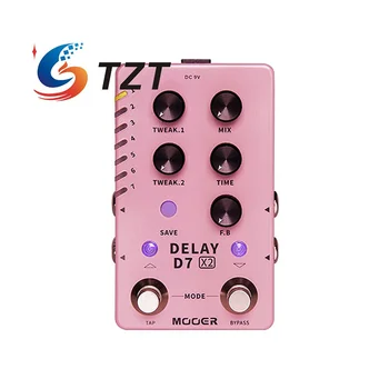 TZT Mooer D7 Atraso X2 Pedal de Delay Estéreo Embutido Analógico/Digital/Dinâmica/Dual/Fuzz 14 de Atraso Guitarra Pedal de Efeitos