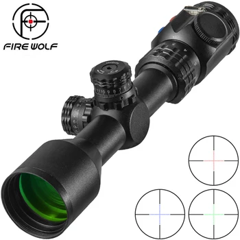 FOGO LOBO 3-9X40 Riflescope Tático Óptico Rifle Âmbito Botão RGB Cruz do Ponto de Vista Iluminado Visão de Caça Escopos de Nível de