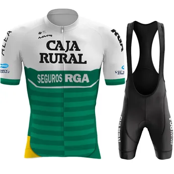 Maillot Caja Rural Equipa de 2022 Ciclismo Jersey Conjunto de Mens SummerClothing de Bicicleta de Estrada de Camisas de Terno de Bicicleta Jardineiras, Shorts MTB Desgaste
