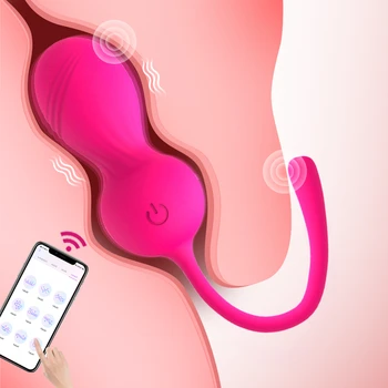 APLICATIVO de Controle de Vibração Ovos Vaginal Bolas Bluetooth Calcinha Ovo Vibrador Kegel Bola Estimulador Ponto G Massager de Brinquedos Sexuais Para as Mulheres