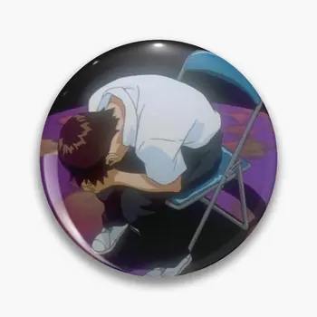 Shinji Chorando Personalizável Macio Botão Pin Presente Broche De Mulheres De Roupas Cute Decor Colar De Metal Chapéu De Moda Criativa Dos Desenhos Animados Engraçados