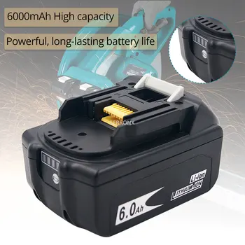 Mais recente BL1860 18V 6000mAh de Lítio Recarregável da Bateria para Makita Bateria 18v BL1840 BL1850 BL1830 BL1860B LXT 400 194204-5