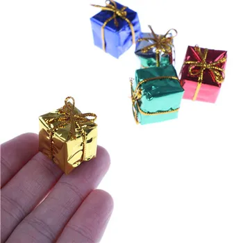 10pcs 3D Mini de Natal de Madeira em Miniatura Casa de bonecas cubo, Caixa de Presente de casamento caixa de Móveis de Casa de bonecas, Kits de Brinquedos para a Menina de Presente de Natal