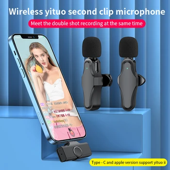 Sem fio Lavalier Tipo de Microfone C Portáteis de Áudio, Gravação de Vídeo de Plug Play Microfone Para Telefone Android Jogo ao Vivo mini microfone
