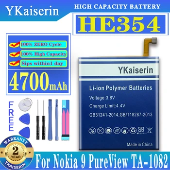 YKaiserin HE323 ELE 323 4700mAh Bateria Para Nokia 9 Nokia9 PureView TA-1082 TA-1087 Bateria de Alta Qualidade + Free Tools