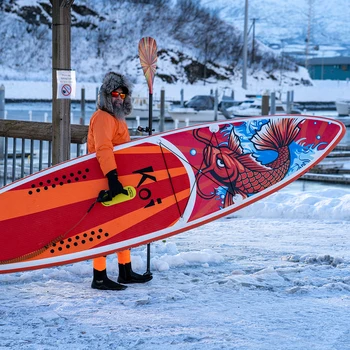 SUP Inflável de Stand Up Paddle Board 2023 Ultraleve (de 18,5 kg) Paddle Board com ISUP Acessórios Barbatanas Adjustab prancha de Surf