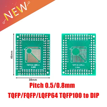 5PCS TQFP/FQFP/LQFP64 TQFP100 para MERGULHO 0,5 MM 0,8 MM IC adaptador de Soquete / placa / PCB