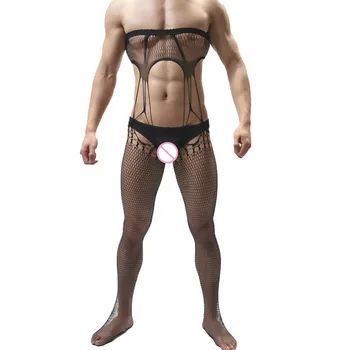 Clássico de Homem roupa de dormir Underwear Masculino para Homens do Lingerie Sexy Body Arrastão Adultos Mens Sexy Cosplay Fantasia Plus Size Homens Nighties
