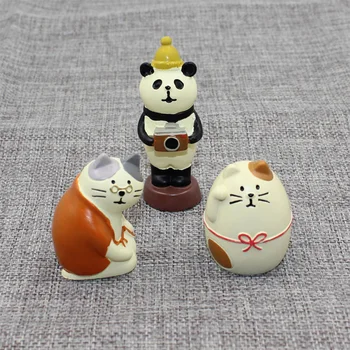 Decole Gato da Vovó Gato Gordo Panda em Miniatura bonecos do Japão Zakka Animal estátua Decoração da Casa do Jardim de Resina artesanato brinquedo Ornamentos