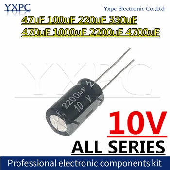 10V capacitor eletrolítico de alumínio 47uF 100uF 220uF 330uF 470uF 1000uF 2200uF 4700uF