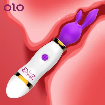 OLO Coelho Vibrador AV Vara Mágica Vara de G-spot Massagem do Clitóris Estimular 12 Velocidade de Masturbação Feminina Brinquedos Sexuais para a Mulher