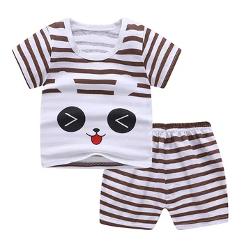 ZWF1022 Bebê Verão Conjunto Listrado Camiseta + Shorts 2pcs de Treino de Crianças Rapaz de Roupas Esportivas Conjunto de Roupas Para Babyies Roupa