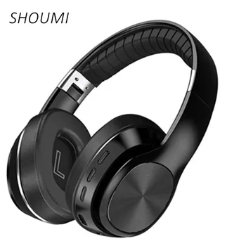Shoumi sem Fio Headphon Bluetooth Mais Eer Dente Azul 5.0 Fone de ouvido para Pc Fone de ouvido Estéreo de Fone de ouvido com Microfone Apoio TF Cartão de FM
