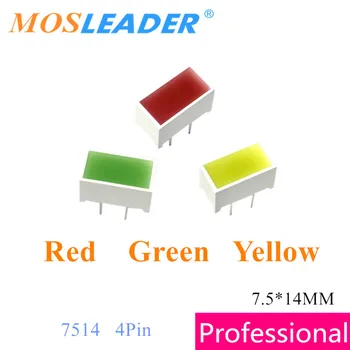 Mosleader 100pcs Vermelho Verde Amarelo 7514 Ecrã Plano tubo de Avião tubo led Indicador de 7,5*14MM Jogo de jogador de lazer máquina de led
