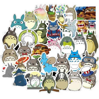50PCS a viagem de chihiro Fofo Totoro Adesivo Presentes Brinquedo Para Crianças dos desenhos animados Anime Adesivos para Papelaria Guitarra Telefone Capacete Portátil