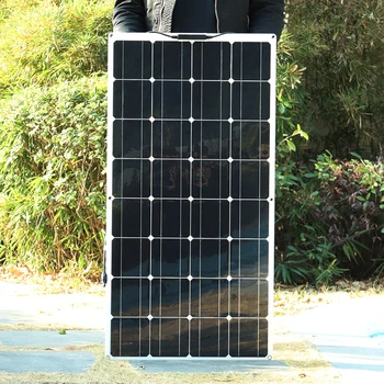 12V Painel Solar Kit de 200W 300W 100W Carregador de Bateria Flexível Monocristalino de Célula Solar de sistema para a Casa Carro Barco Campista Telhado RV