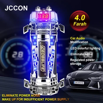4.0 Farad Carro Áudio Capacitor Super Subwoofer de Potência Modificado com Luzes de LED de indicação de Tensão 4F Capacitor de Filtro Estabilizado Lagoa