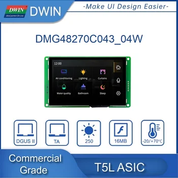 DWIN 4.3 Polegadas com 480*270 Inteligente LCD TFT Módulo de IHM IPS Comercial gradeTouch Tela UART LCM DMG48270C043_04W RS232/TTL