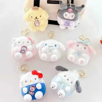 Kawaii Sanrio Do Luxuoso Saco De Hello Kitty, My Melody Kuromi Chaveiro, Bolsa Da Moeda Mochila Pingente De Ornamentos De Desenhos Animados Brinquedos De Pelúcia Dom Crianças