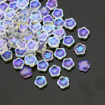 10mm Transparente Flor AB checa Esferas de Cristal Solto Espaçador de Contas de Vidro para Fazer Jóias Colar Pulseira DIY Acessórios
